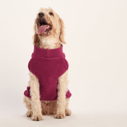 Rover Sherpa Dog Coat XL - Washed Burgundy