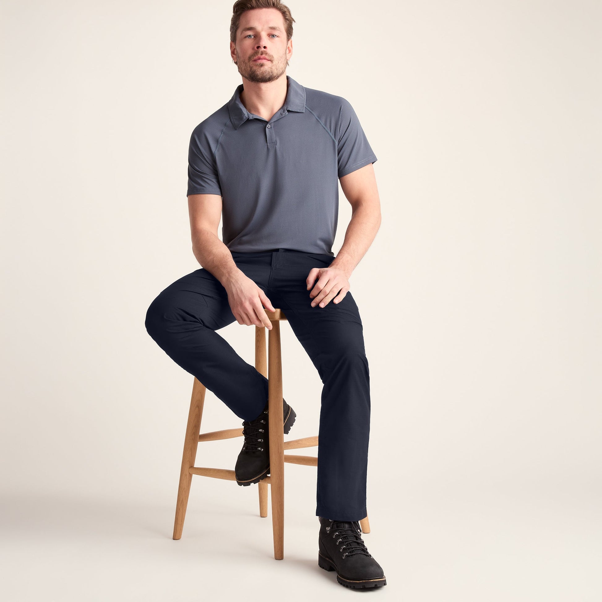 Rowland Mens Performance Trousers Short Leg - Navy