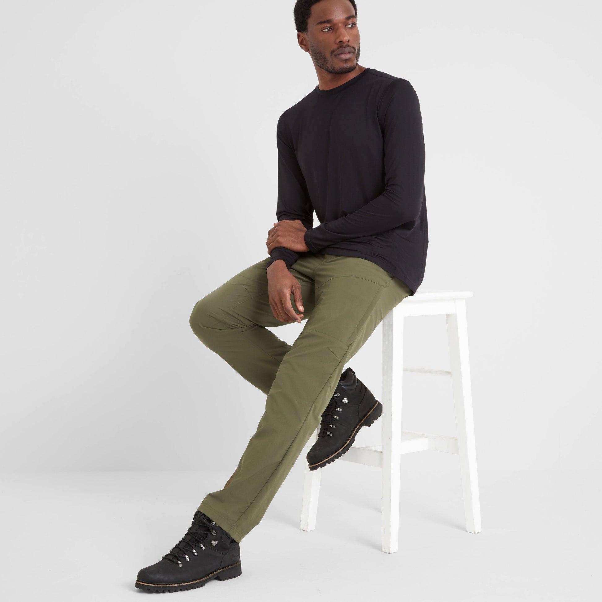 Rowland Mens Performance Trousers Short Leg - Khaki