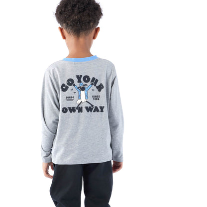 Ryeland Kids Shaun the Sheep T-Shirt LS - Dark Grey Marl