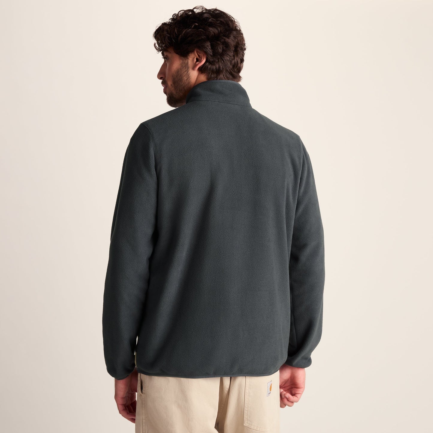 Ryle Mens Relaxed Fit Microfleece Zip Neck - Deep Slate