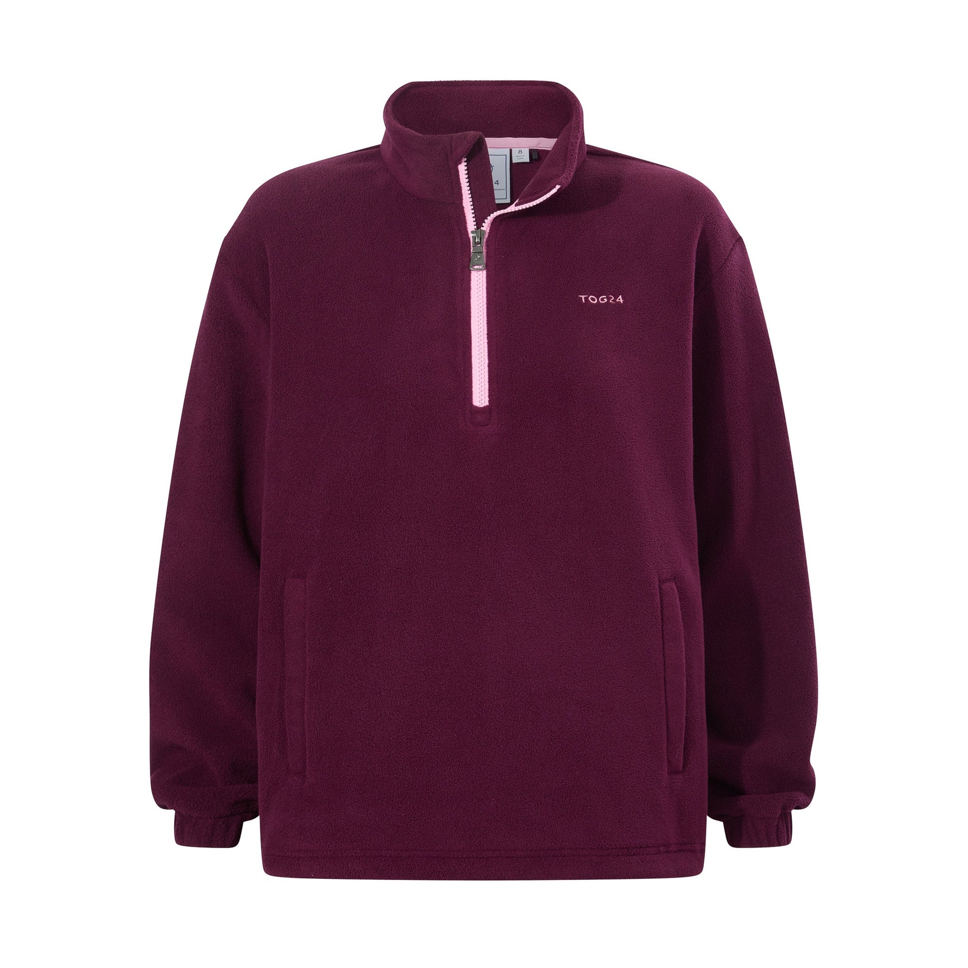 Sachs Womens Midweight Half Zip Fleece Pullover - Aubergine