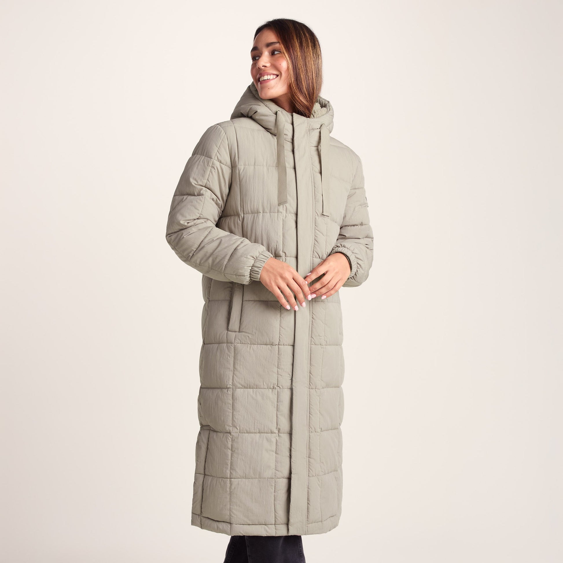 Saga Womens Long Shower Resistant Insulated Jacket - Dark Taupe