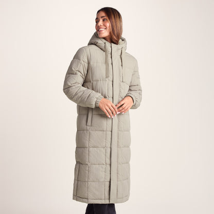 Saga Womens Long Shower Resistant Insulated Jacket - Dark Taupe