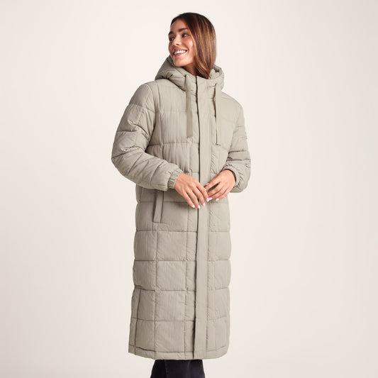 Saga Womens Long Shower Resistant Insulated Jacket - Dark Taupe