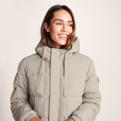 Saga Womens Long Shower Resistant Insulated Jacket - Dark Taupe
