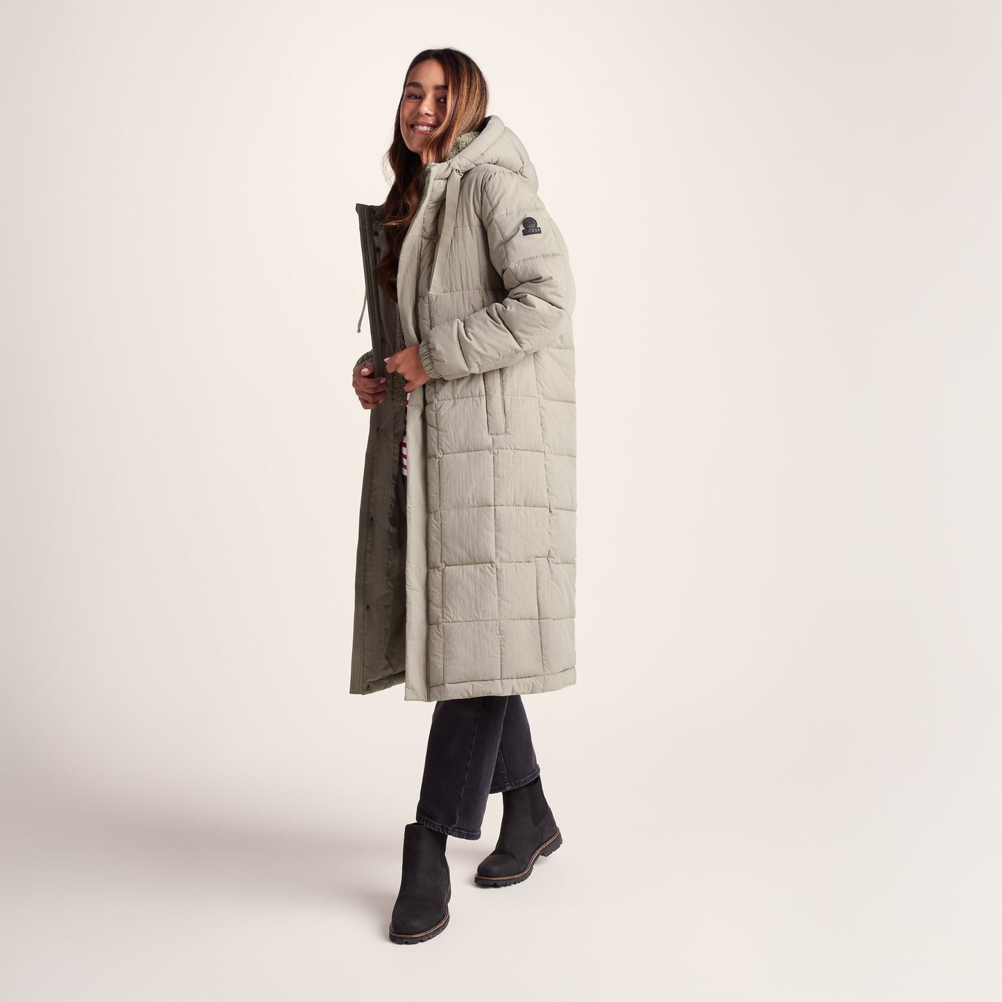 Saga Womens Long Shower Resistant Insulated Jacket - Dark Taupe