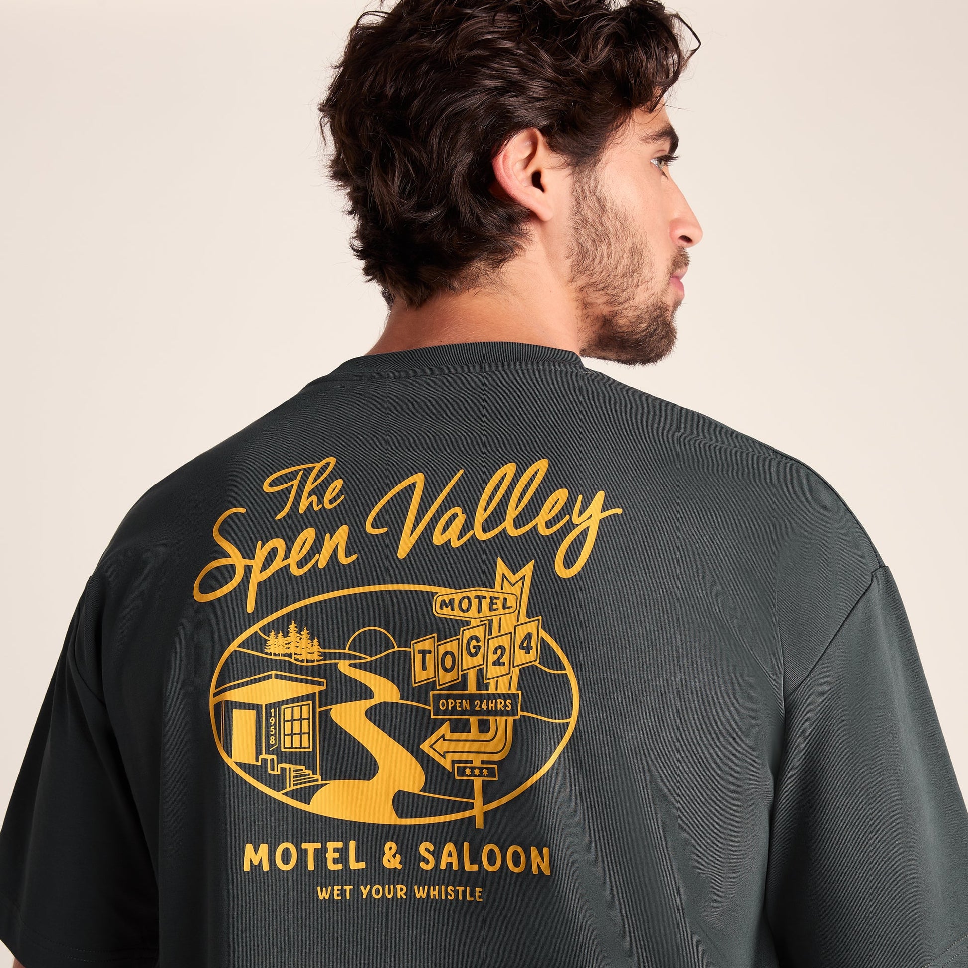 Saloon Mens Relaxed Fit Premium Supersoft T-Shirt - Deep Slate