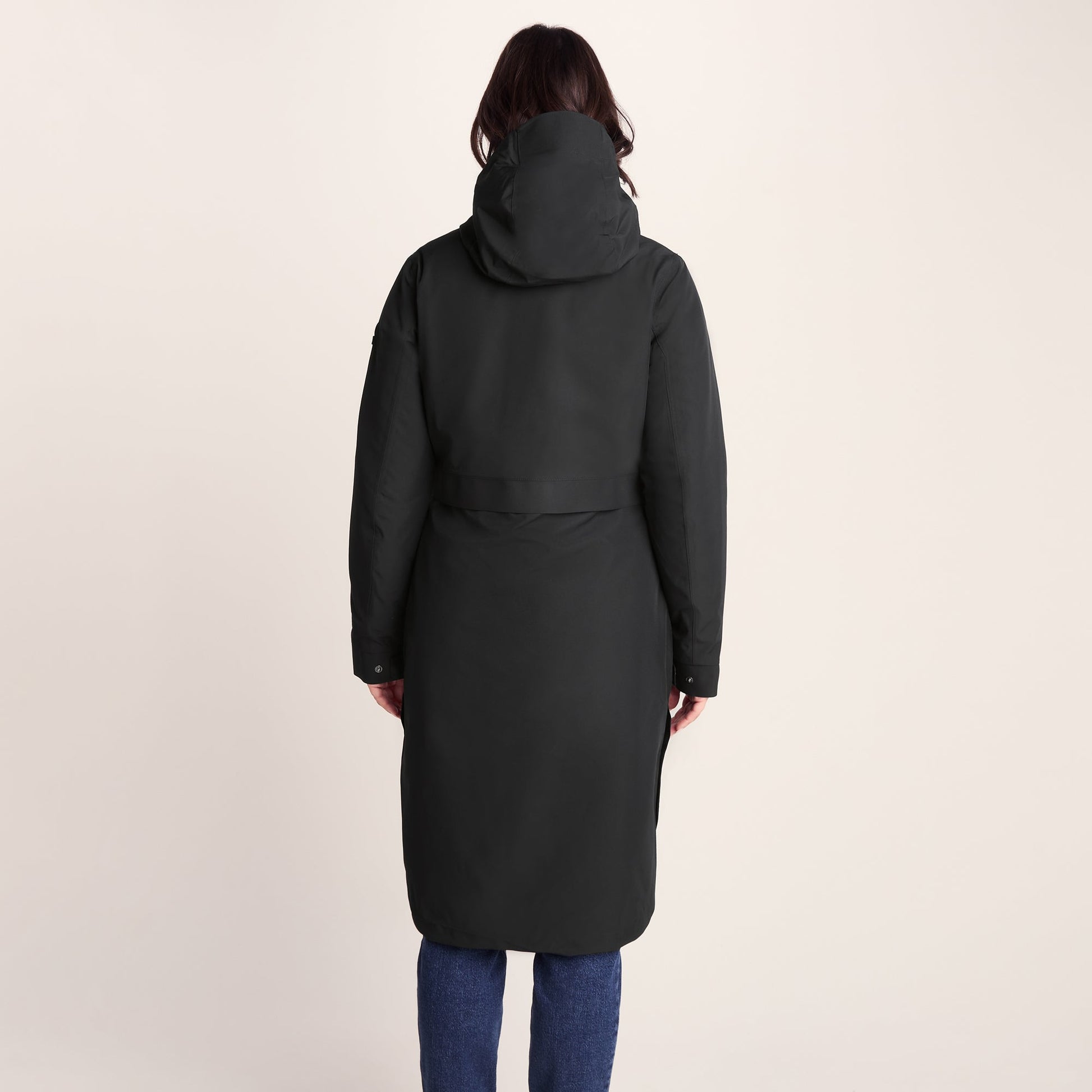 Saunter Womens Long Waterproof Jacket - Black