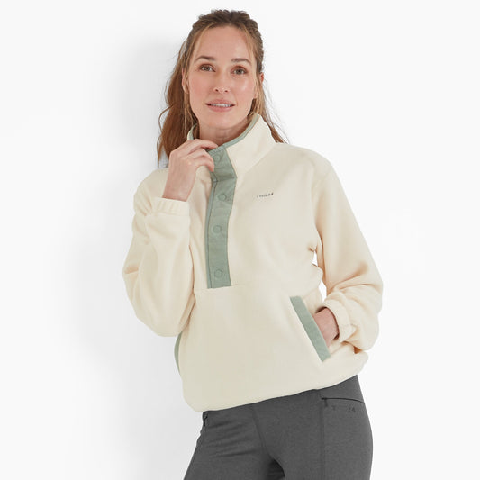 Sawford Womens Half Neck Fleece - Ecru