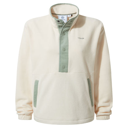 Sawford Womens Half Neck Fleece - Ecru
