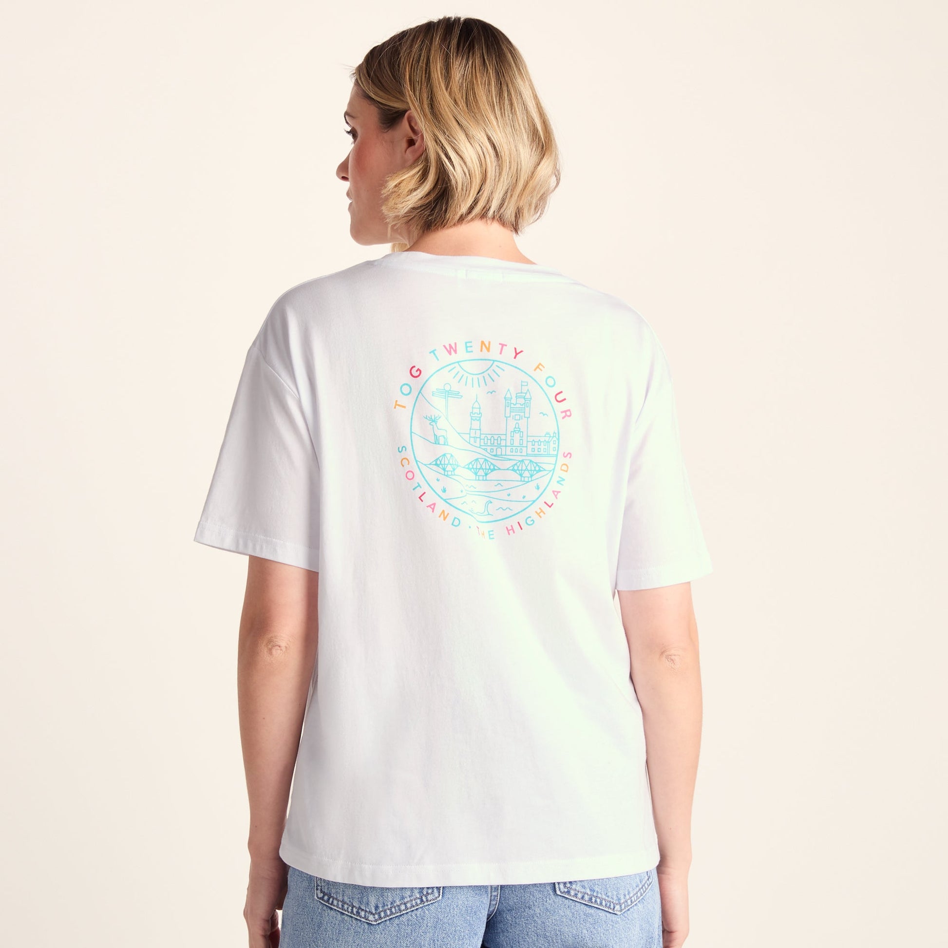 Scotland Womens 100% Cotton Supersoft Relaxed Fit T-Shirt - Optic White