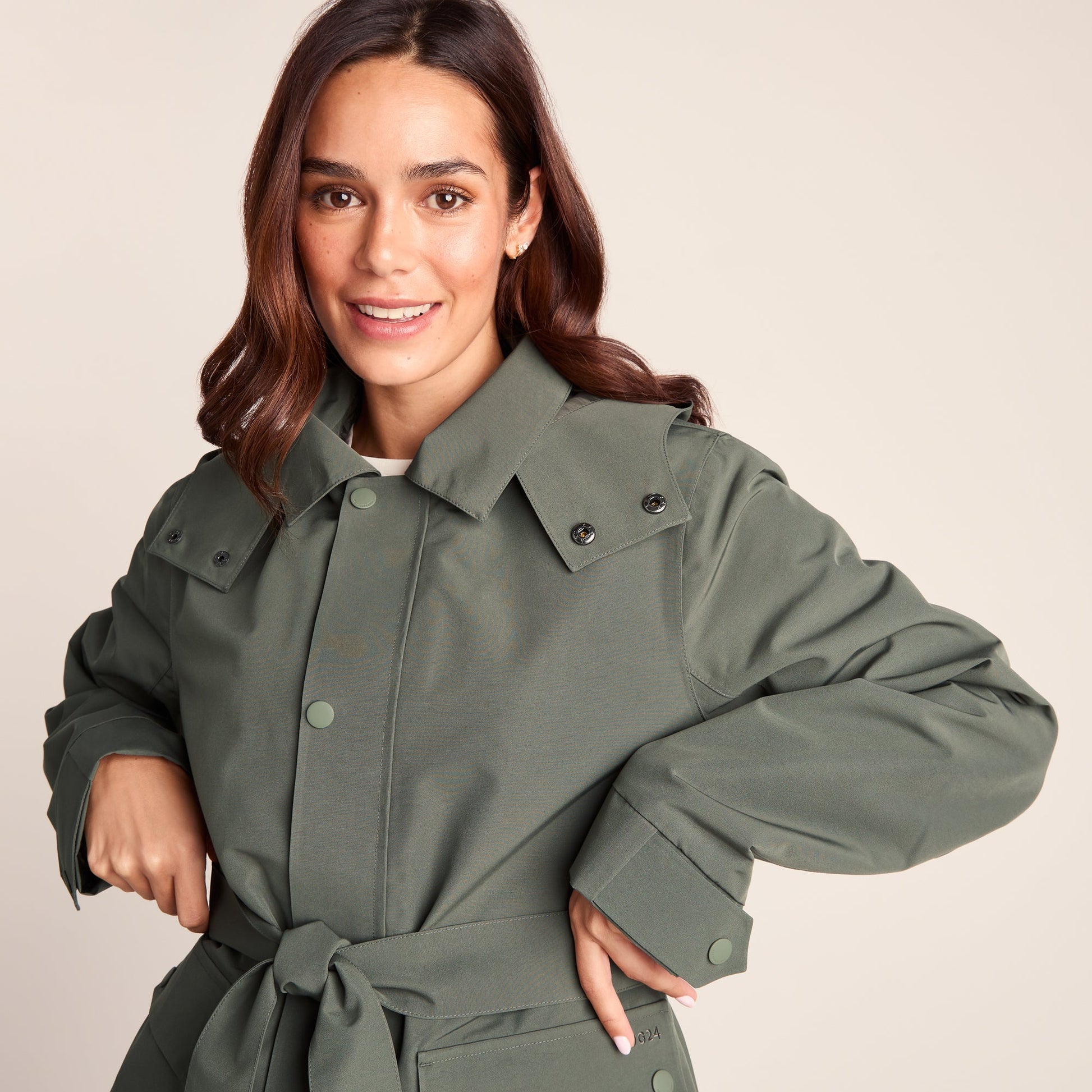 Shea Womens Waterproof Trench Coat - Pale Khaki