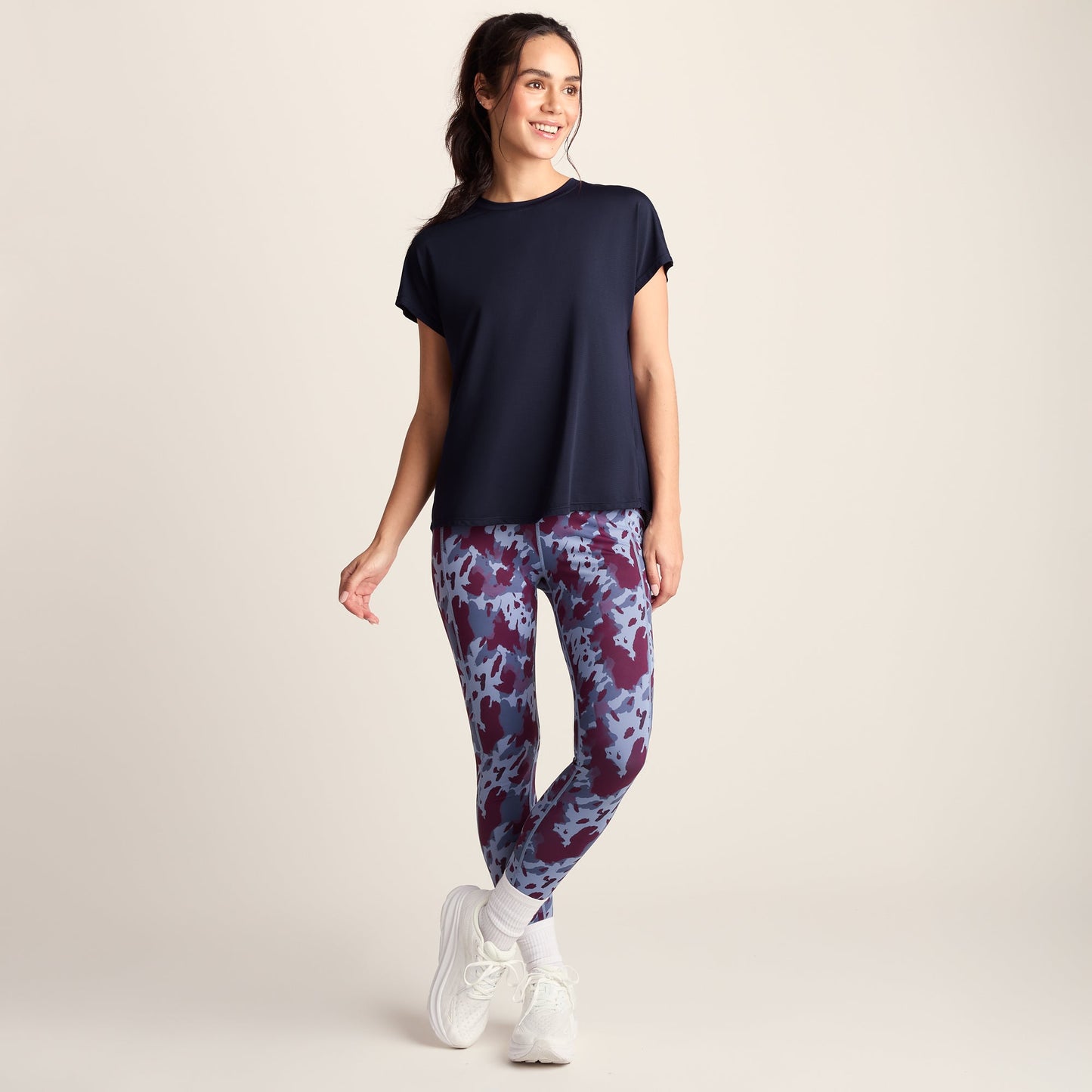 Skyla Womens Short Sleeve Performance Top - Oxford Blue