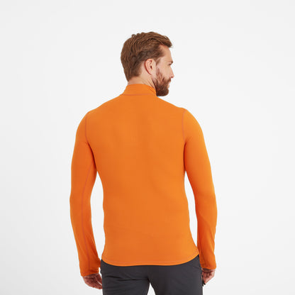 Snowdon Mens Thermal Quarter Zip Base Layer - Dark Orange