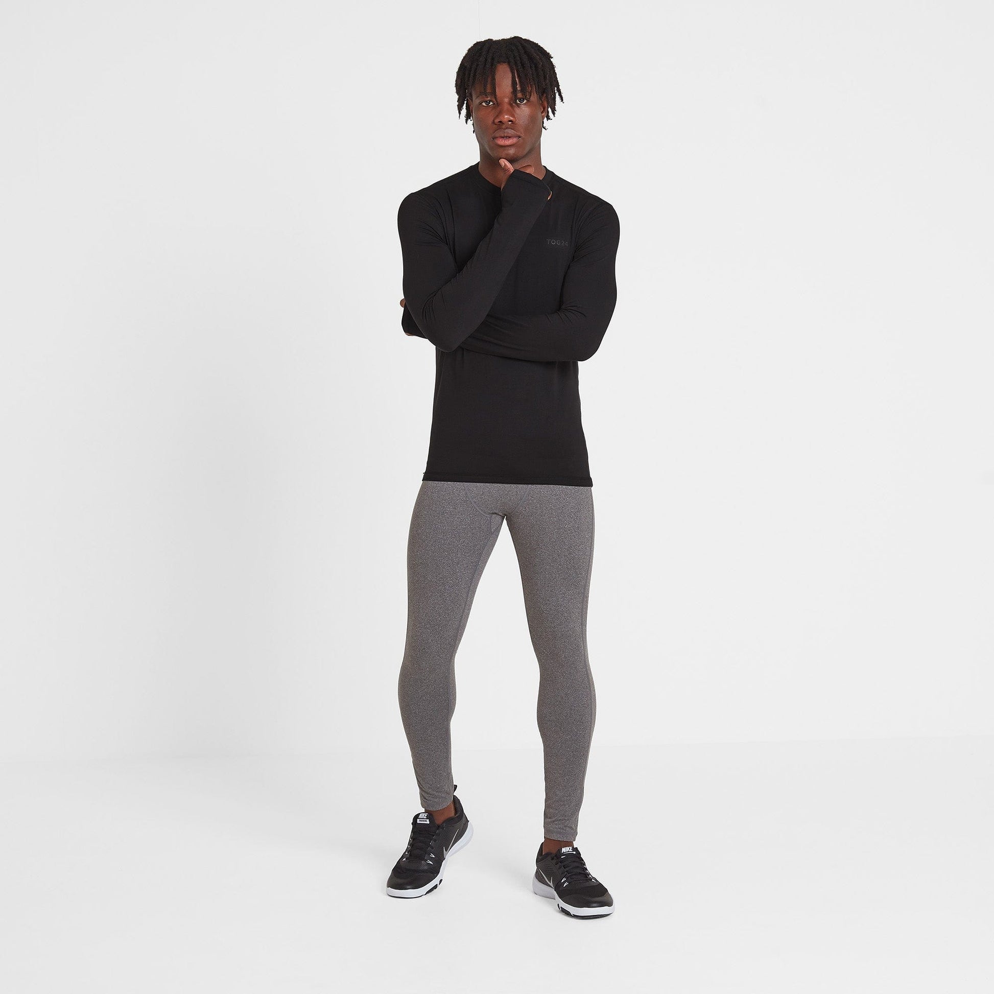 Snowdon Mens Thermal Crew Neck Base Layer - Black