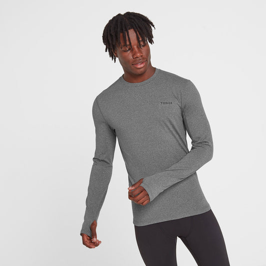 Snowdon Mens Thermal Crew Neck Base Layer - Grey Marl