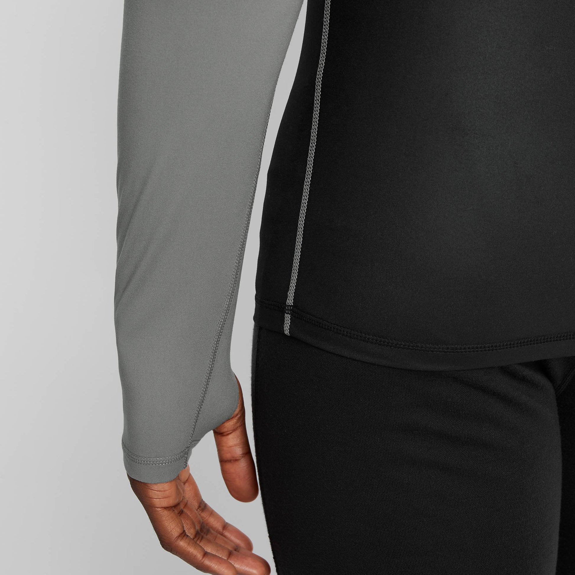 Snowdon Mens Thermal Crew Neck Base Layer - Grey Mountain Print