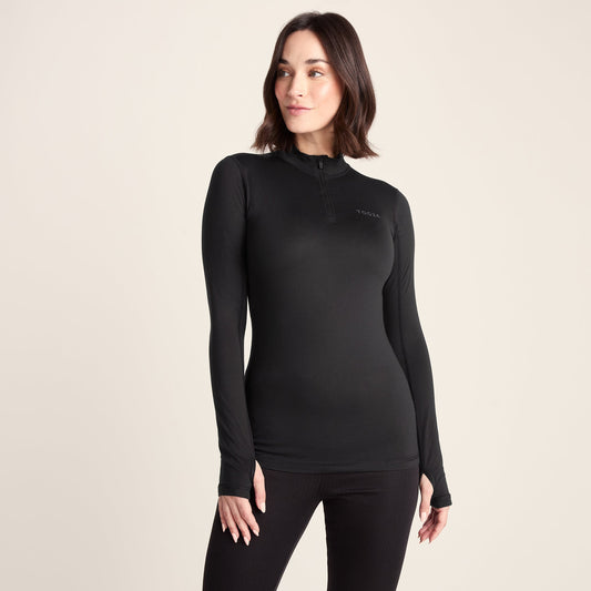 Snowdon Womens Thermal Base Layer Quarter Zip - Black