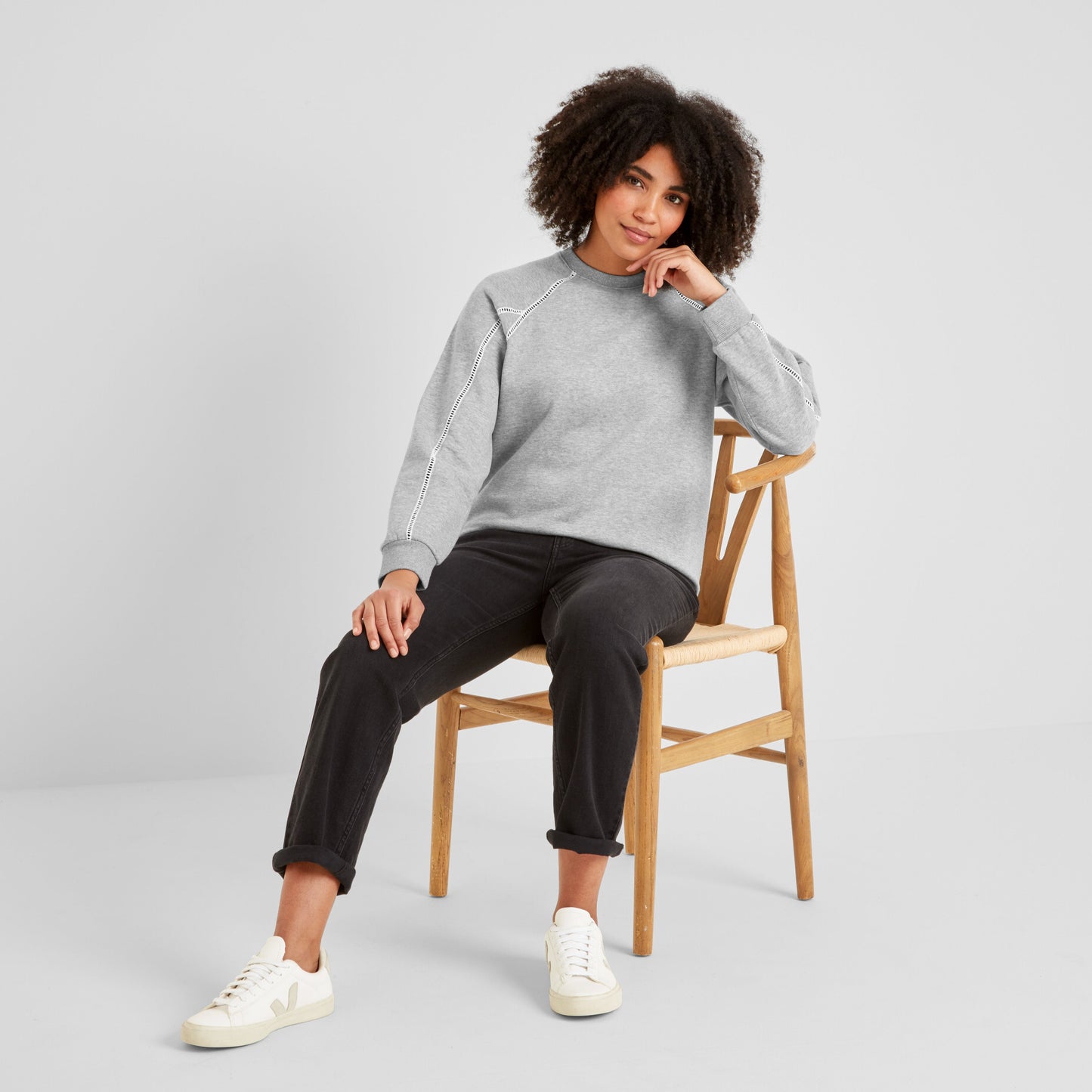 Sorina Womens Supersoft Sweatshirt - Light Grey Marl