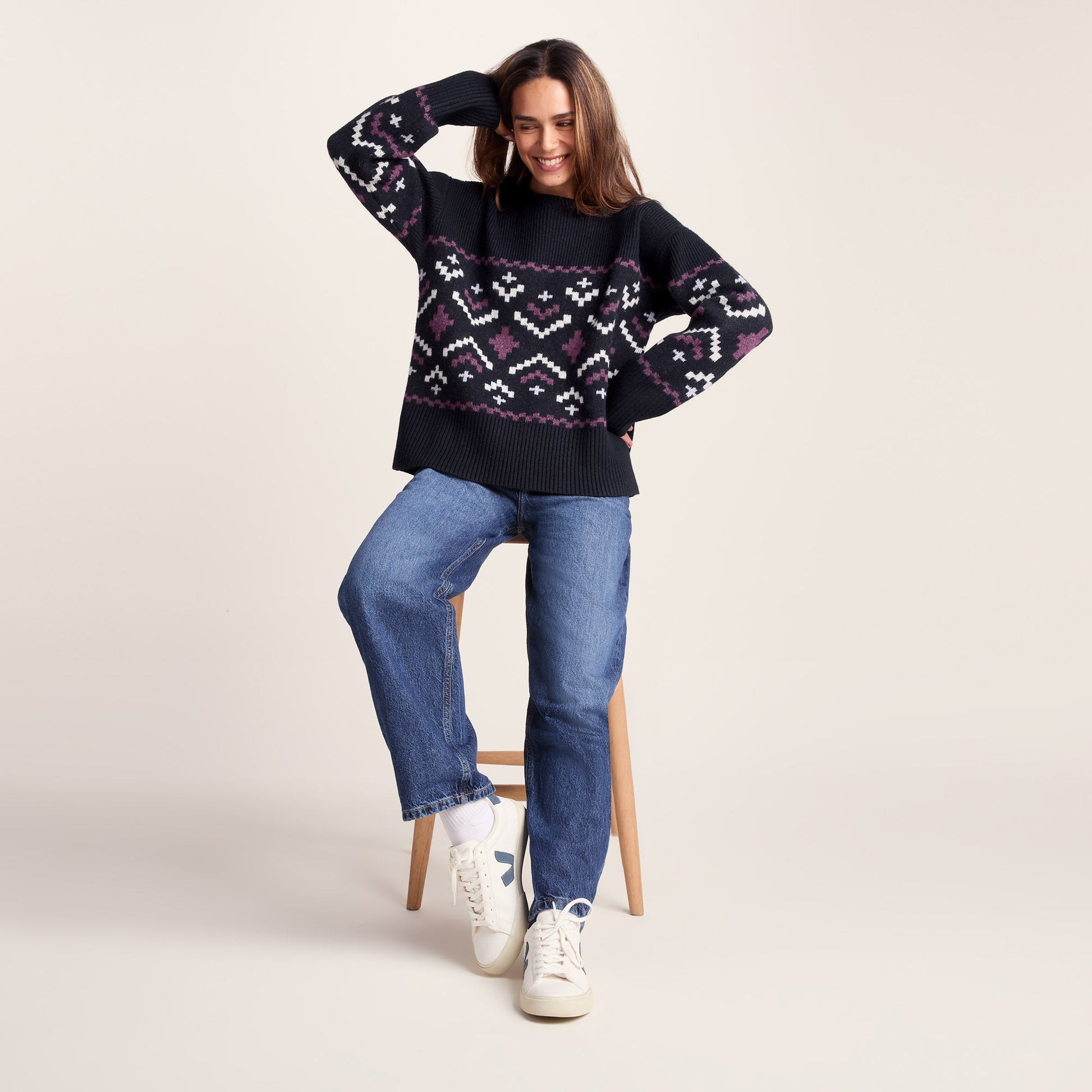 Tamara Womens Chunky Knitted Jumper - Dark Indigo