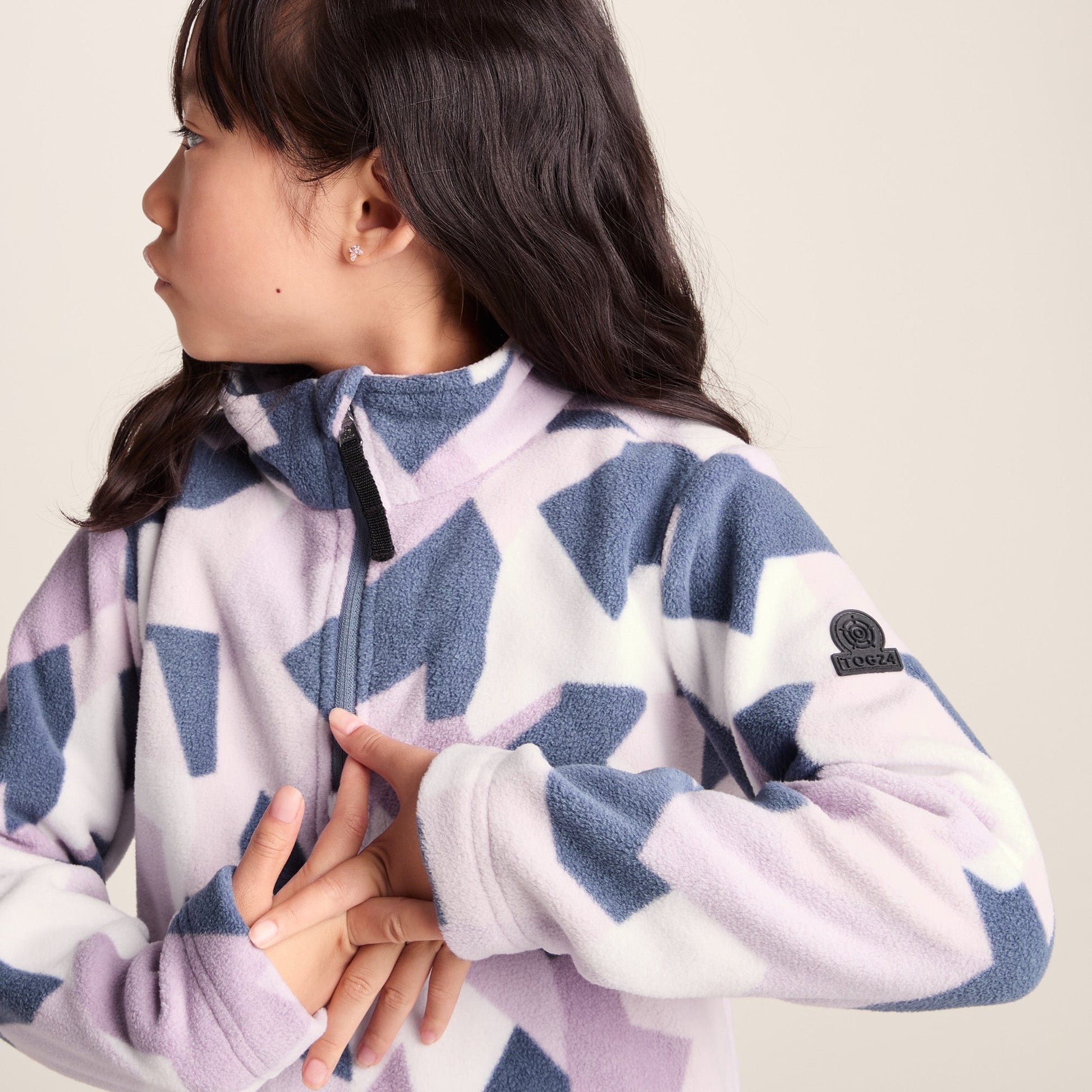 Toffolo Kids Zipneck Fleece - Abstract Mountain Print