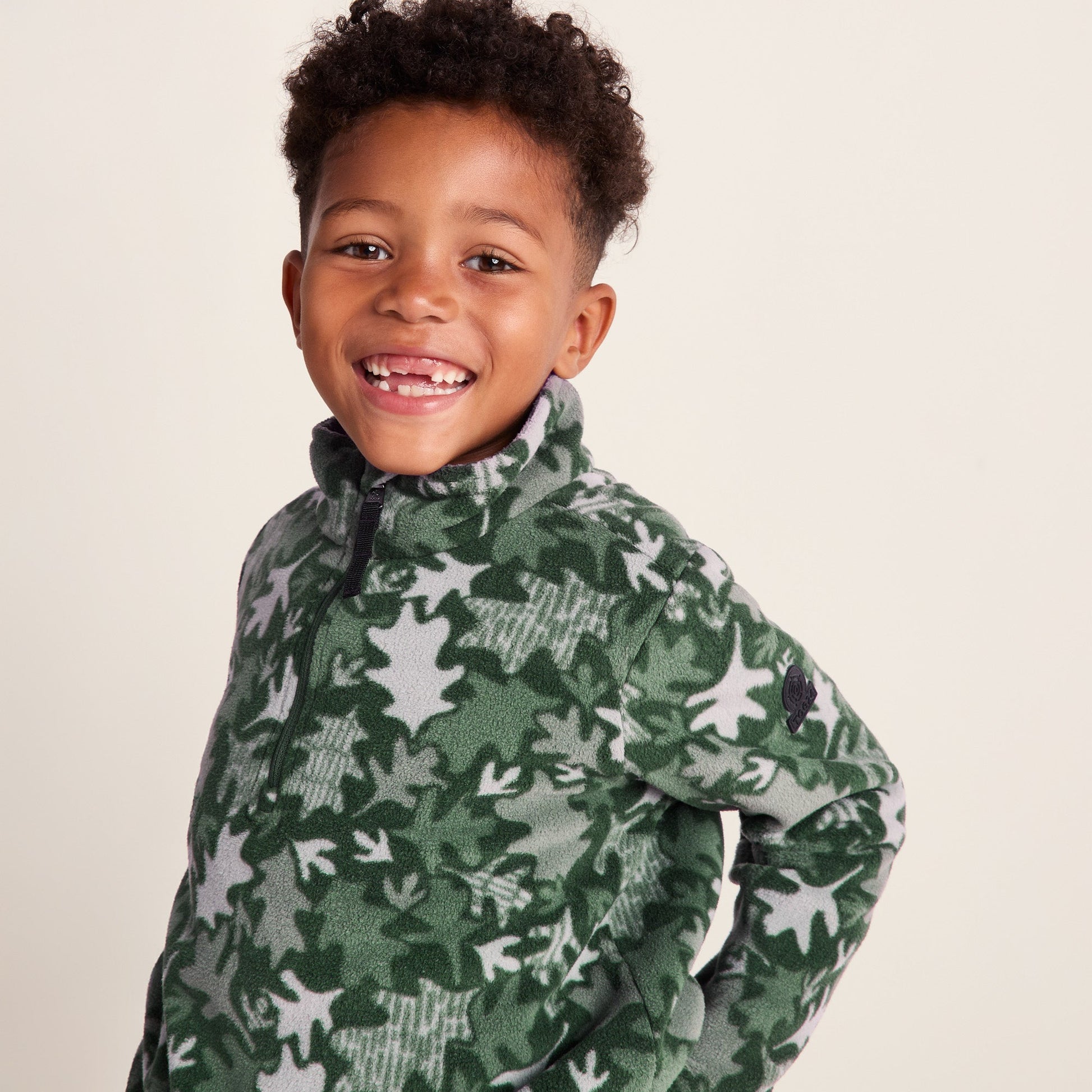 Toffolo Kids Zipneck Fleece - Oak Leaf Print