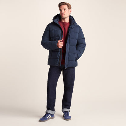Tunnard Mens Short Shower Resistant Insulated Jacket - Dark Indigo