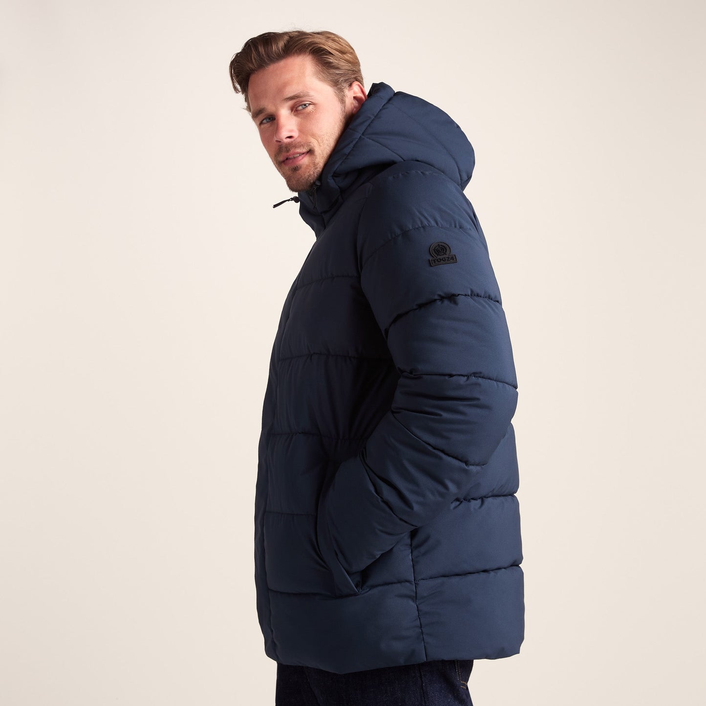 Tunnard Mens Short Shower Resistant Insulated Jacket - Dark Indigo