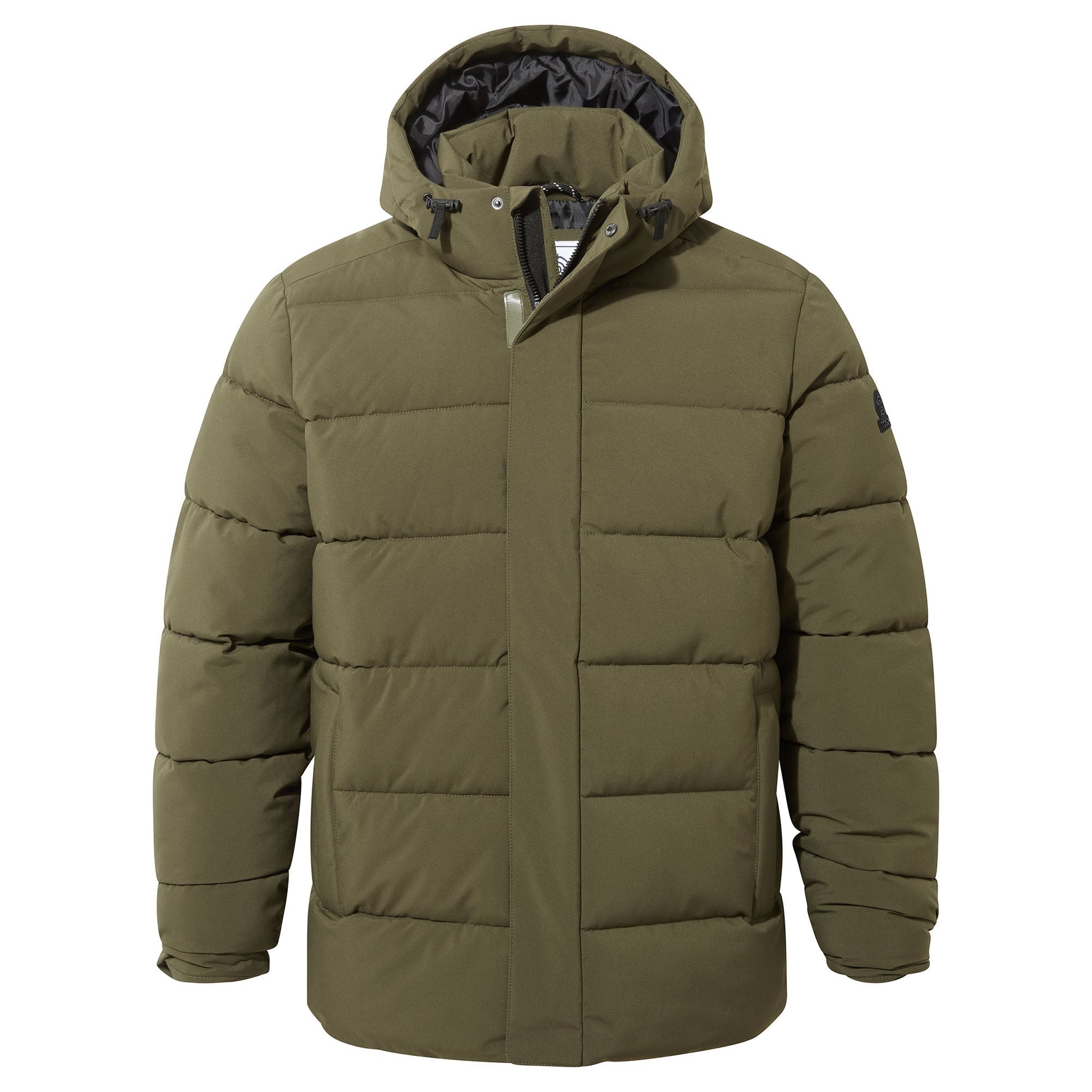 Tunnard Mens Short Shower Resistant Insulated Jacket - Khaki