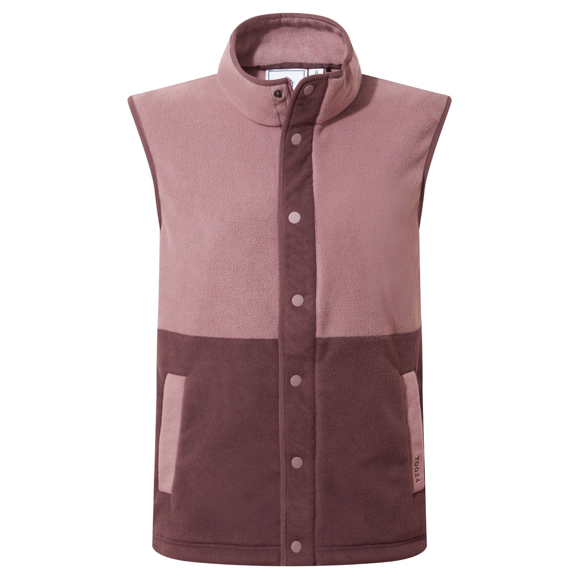 Tunston Womens Relaxed Fit Microfleece Gilet - Mauve/Dark Mauve