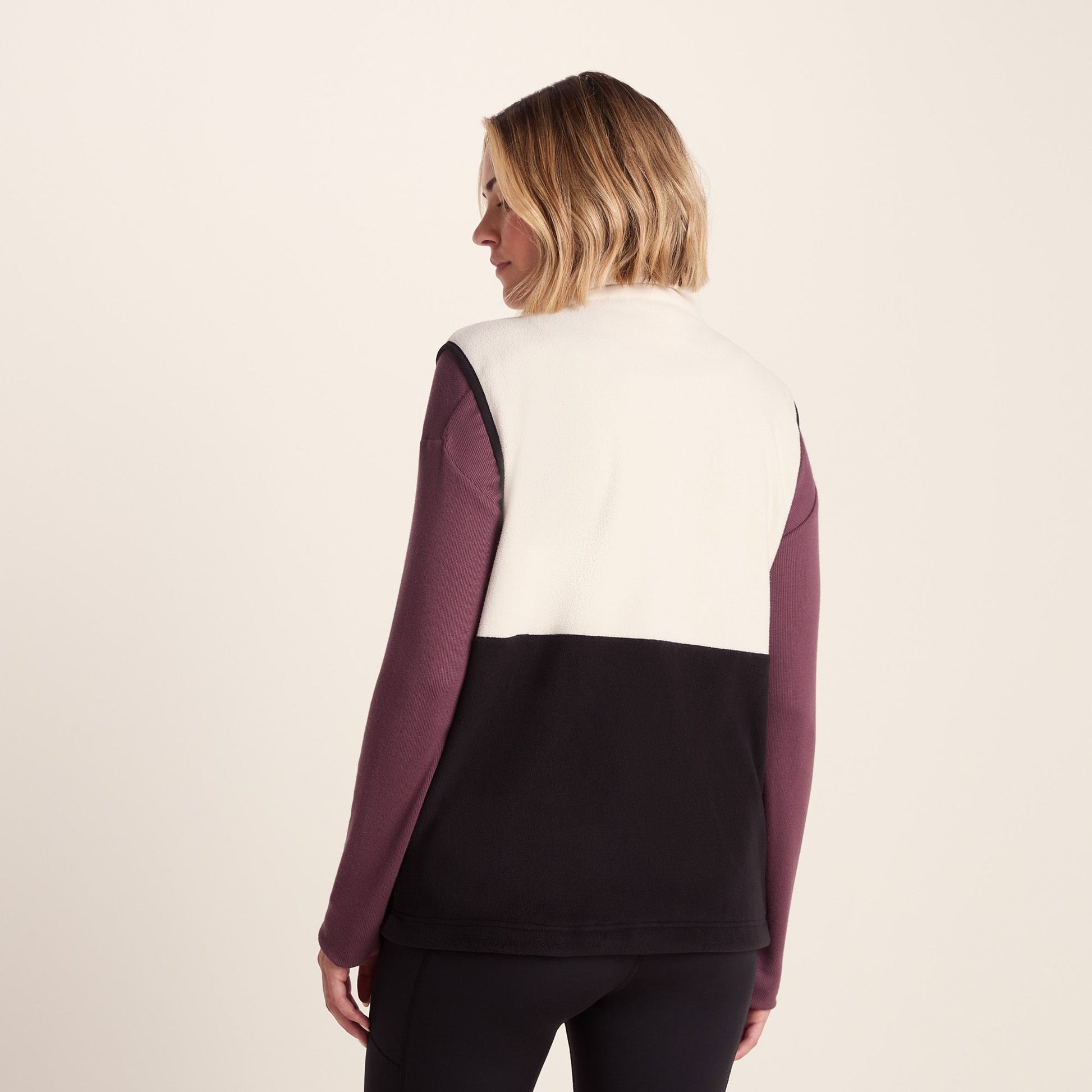 Tunston Womens Relaxed Fit Microfleece Gilet - Vanilla/Black