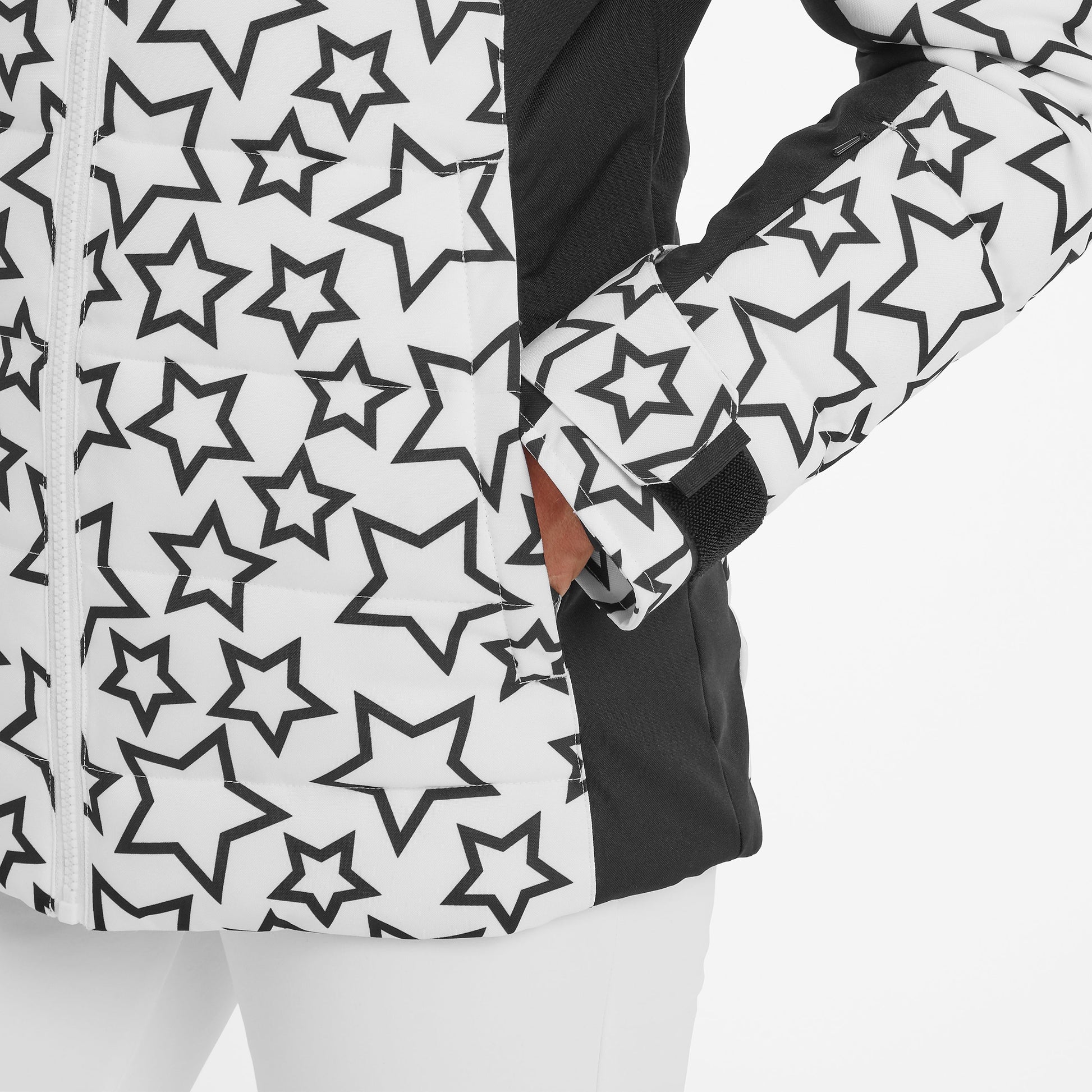 Vermont Womens Ski Jacket - Black/Optic White Outline Star