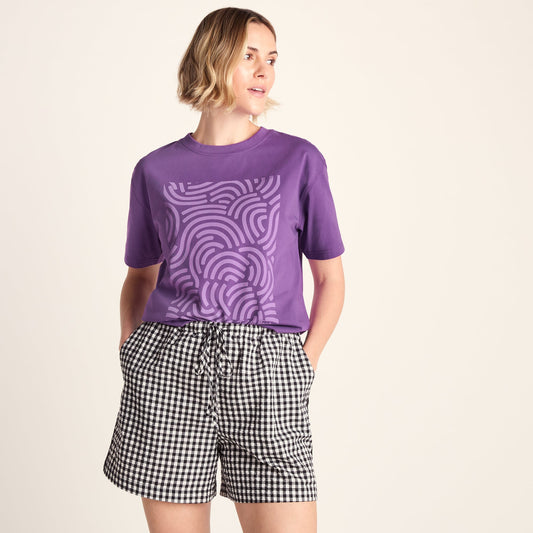 Wave Womens Premium Supersoft Relaxed Fit T-Shirt - Dark Orchid