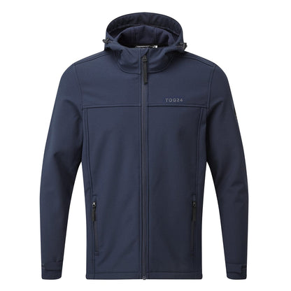 Feizor Mens Shower Resistant Softshell Hooded Jacket - Navy