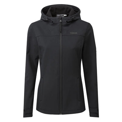 Keld Womens Shower Resistant Hooded Softshell Jacket - Black