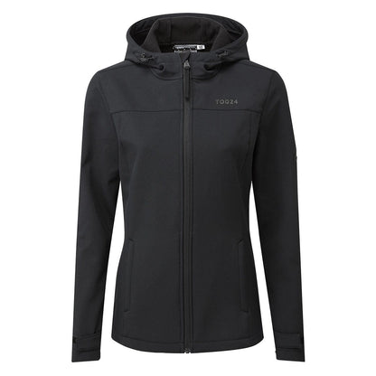 Keld Womens Shower Resistant Hooded Softshell Jacket - Black