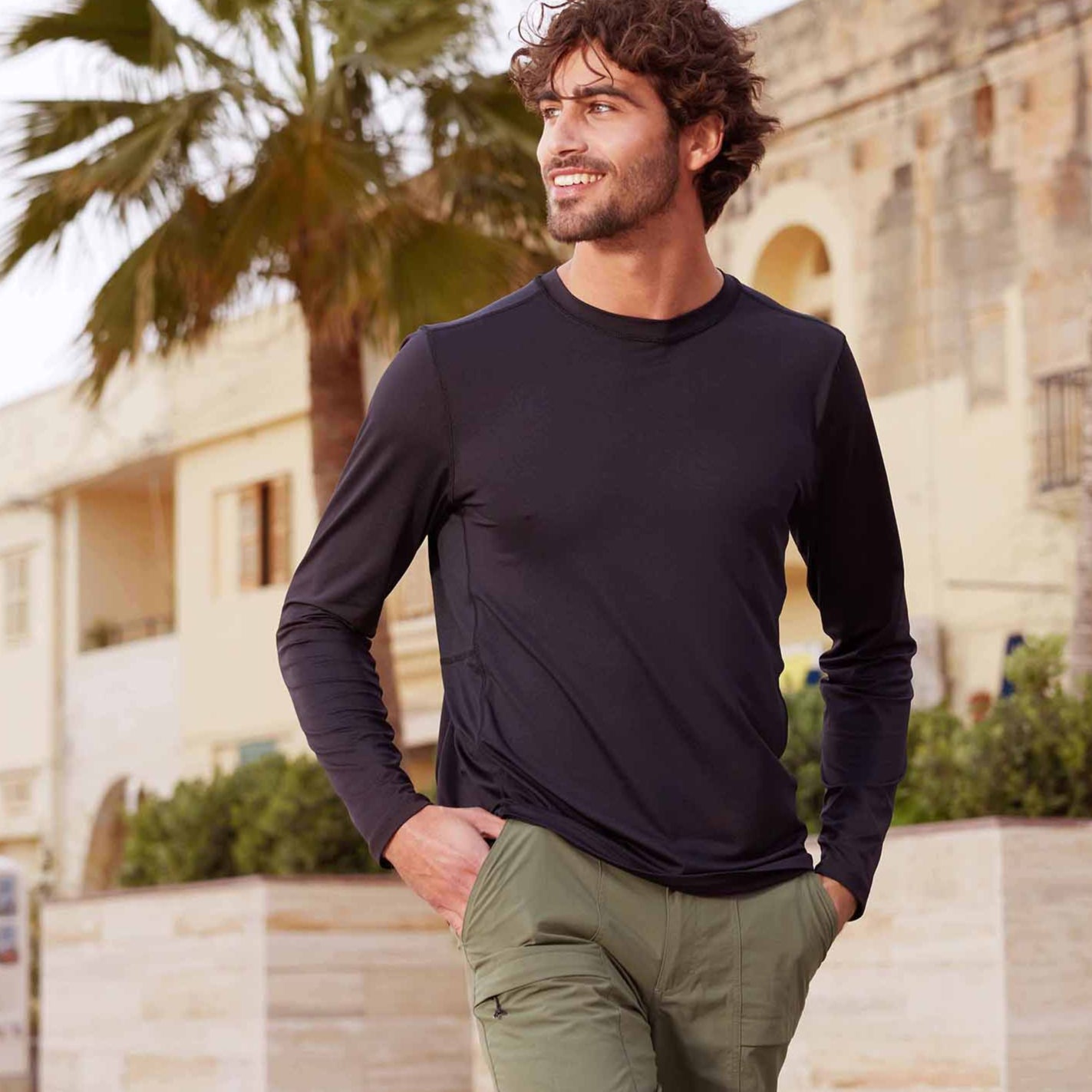 Aller Mens Long Sleeve Performance T-Shirt - Black