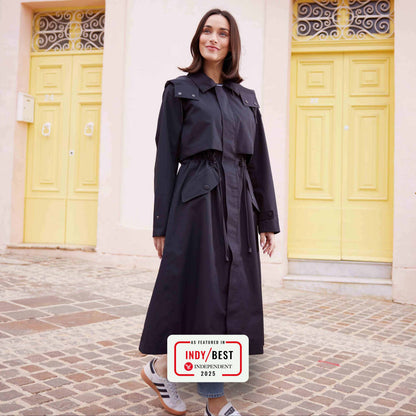 Alva Womens Waterproof Trench Coat - Black