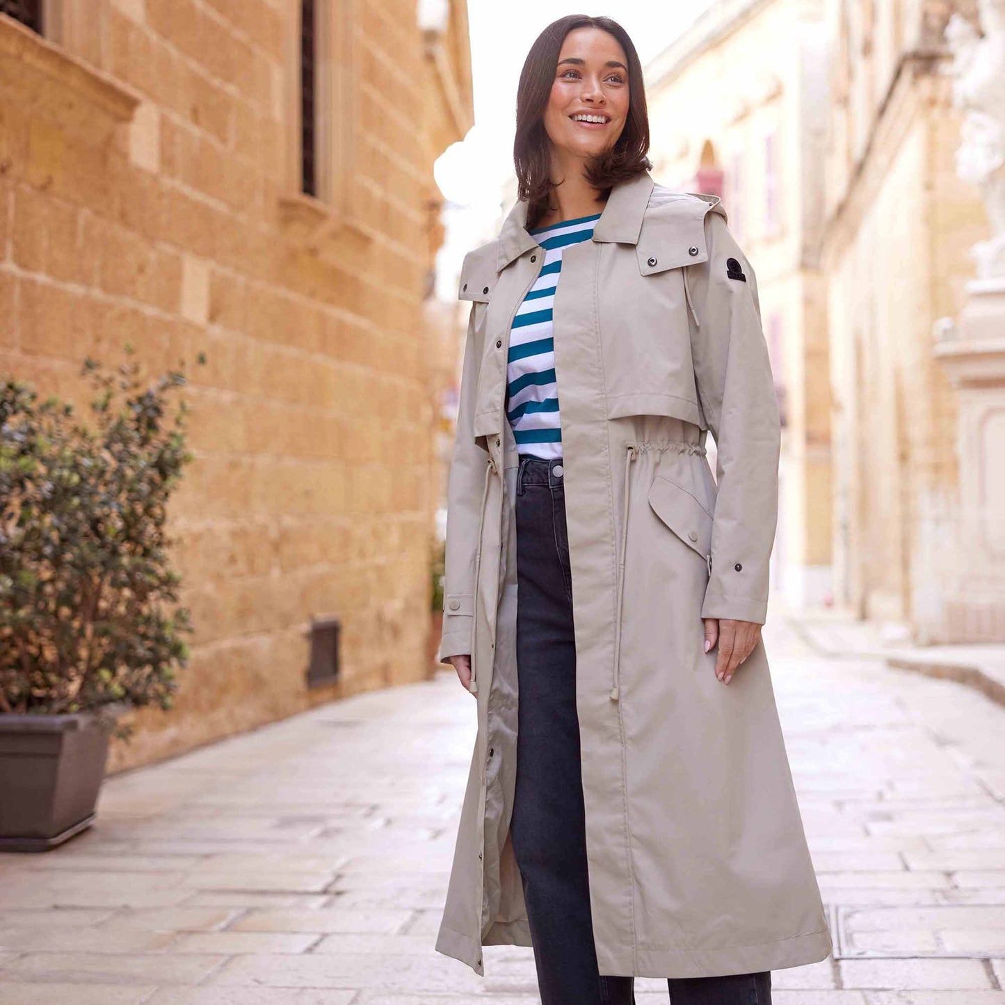 Alva Womens Waterproof Trench Coat - Taupe