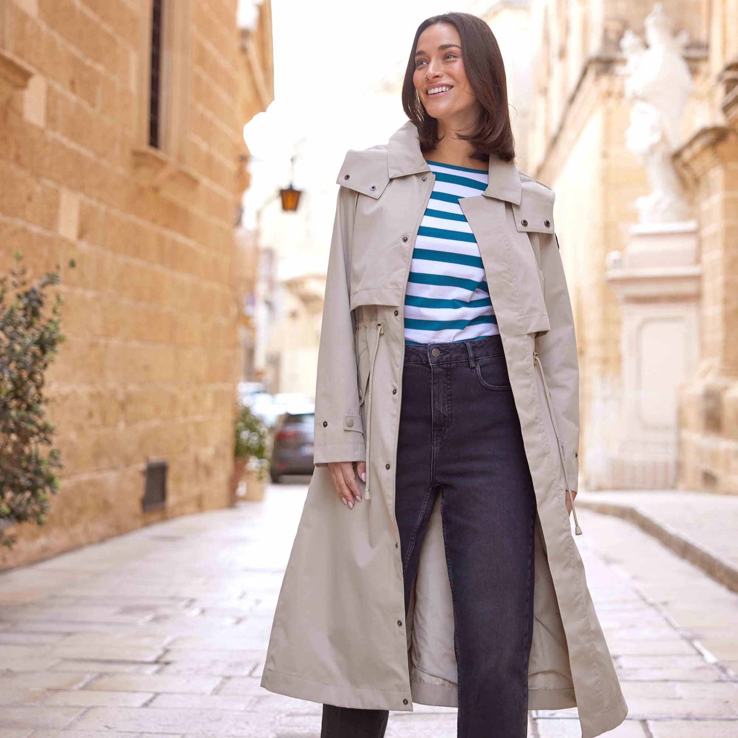 Alva Womens Waterproof Trench Coat - Taupe
