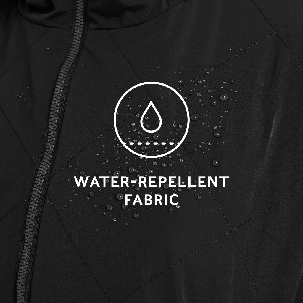 Banton Womens Oversized Shower Resistant Insulated Jacket - Black