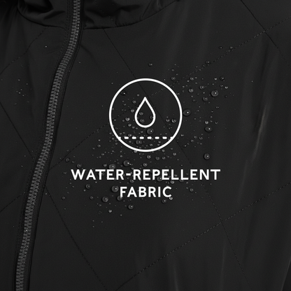 Banton Womens Oversized Shower Resistant Insulated Jacket - Black