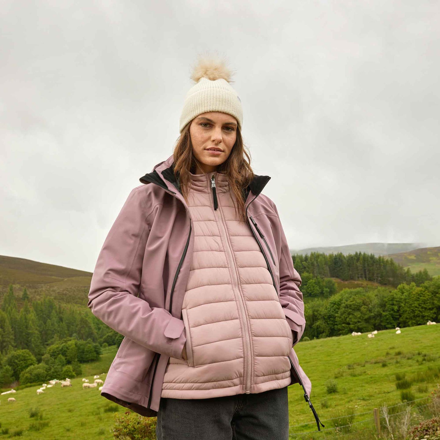 Beverley Womens 3-in-1 Waterproof Jacket - Mauve