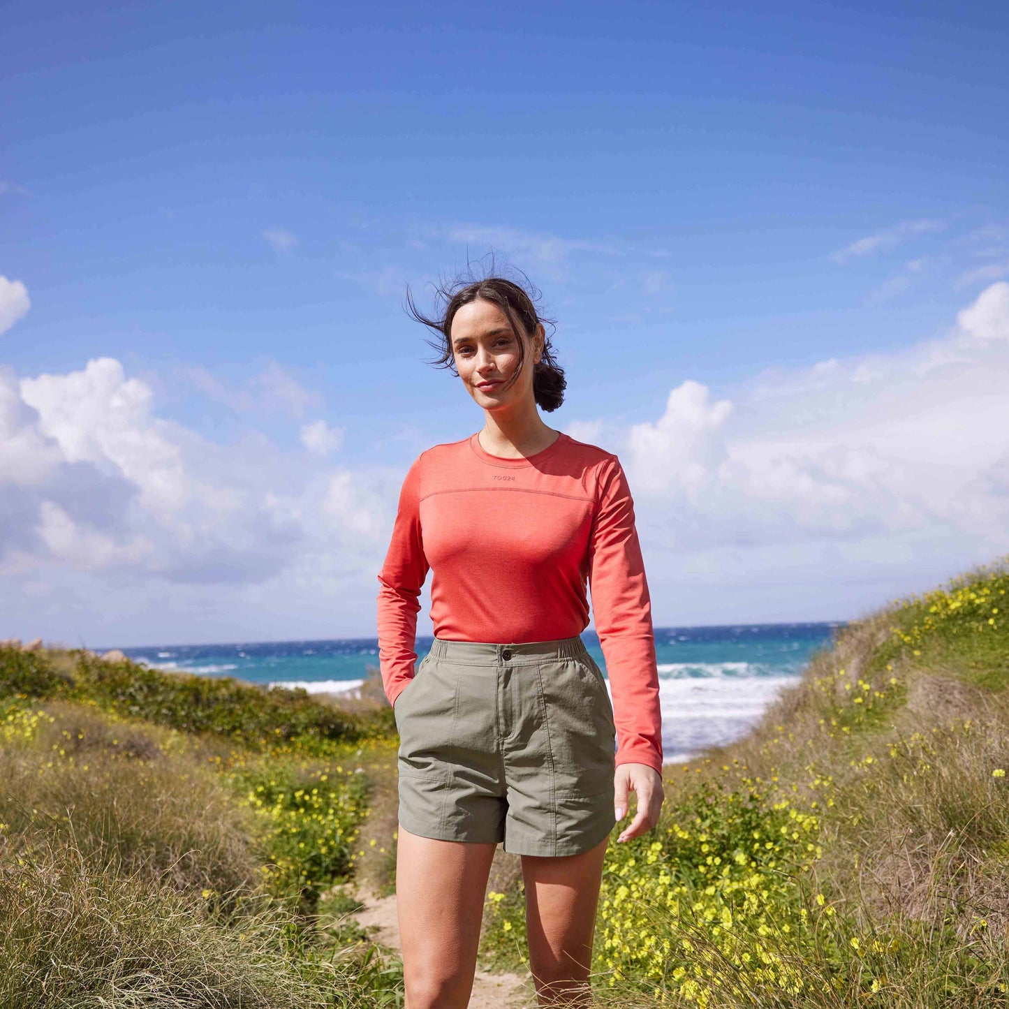 Blakely Womens Long Sleeve Performance Top - Cranberry Marl