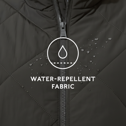 Cirnan Womens Shower Resistant Insulated Packaway Jacket - Washed Black