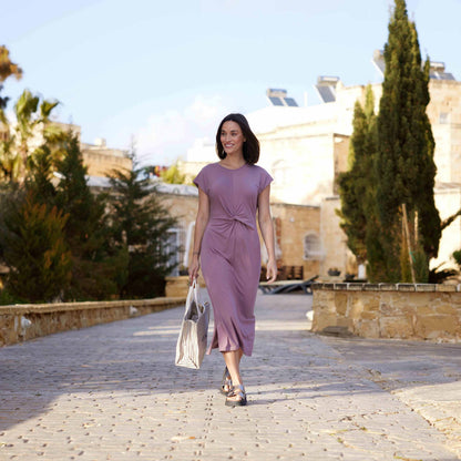 Claire Womens Supersoft Jersey Dress - Mauve