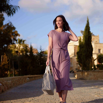 Claire Womens Supersoft Jersey Dress - Mauve