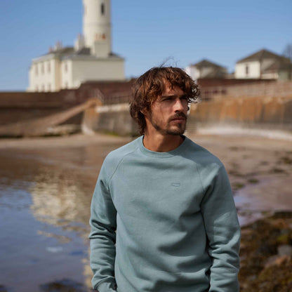 Clitheroe Mens Supersoft Raglan Sweat - Smokey Teal