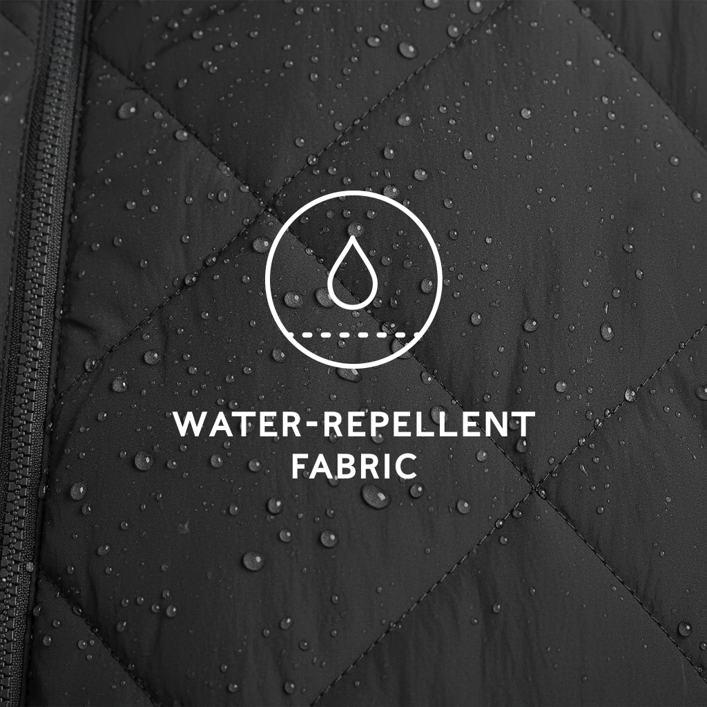 Corlae Womens Oversized Shower Resistant Insulated Jacket - Black